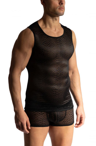 M2468 Lace Tank Top Black