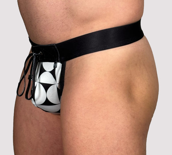 Tile Print Thong