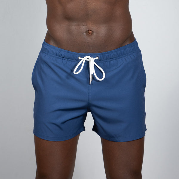 Yuasa Solid Swim Short Ocean Cavern Blue