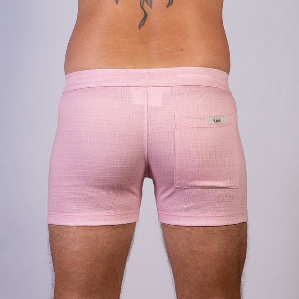 Linen Texture Zipper Shorts