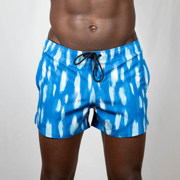 Animal Paint Swim Short Blue