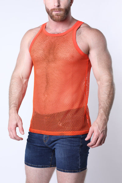Santorini Mesh Tank Top Orange