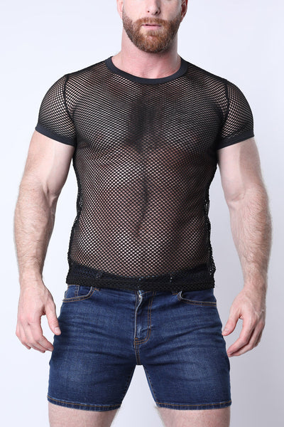 Santorini Mesh T-Shirt Black