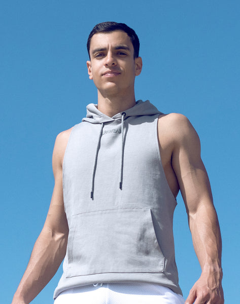 Sleeveless Hoodie Grey