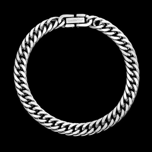 8mm Stainless Steel Cuban Chain Bracelet