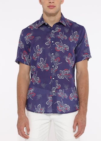 Woven Shirt - Ink Blue Floral Navy