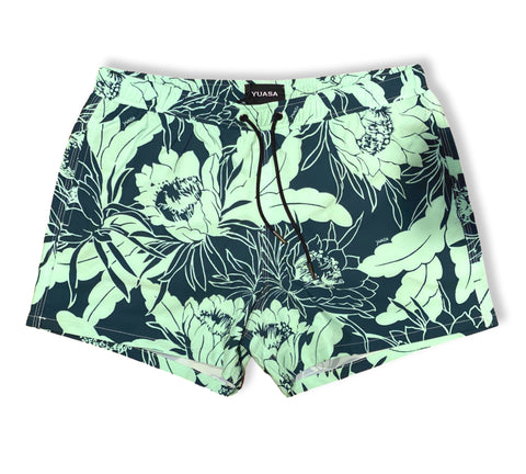 Tropical Floral Swim Short Green