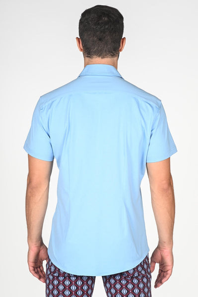 Solid Knit Stretch Short Sleeve Shirt