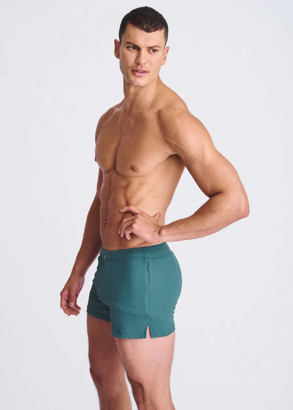 Solid Seersucker Swim Shorts
