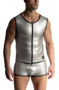 M2463 Zipped Vest Silver