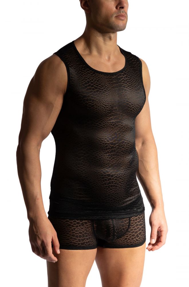 M2468 Lace Tank Top Black