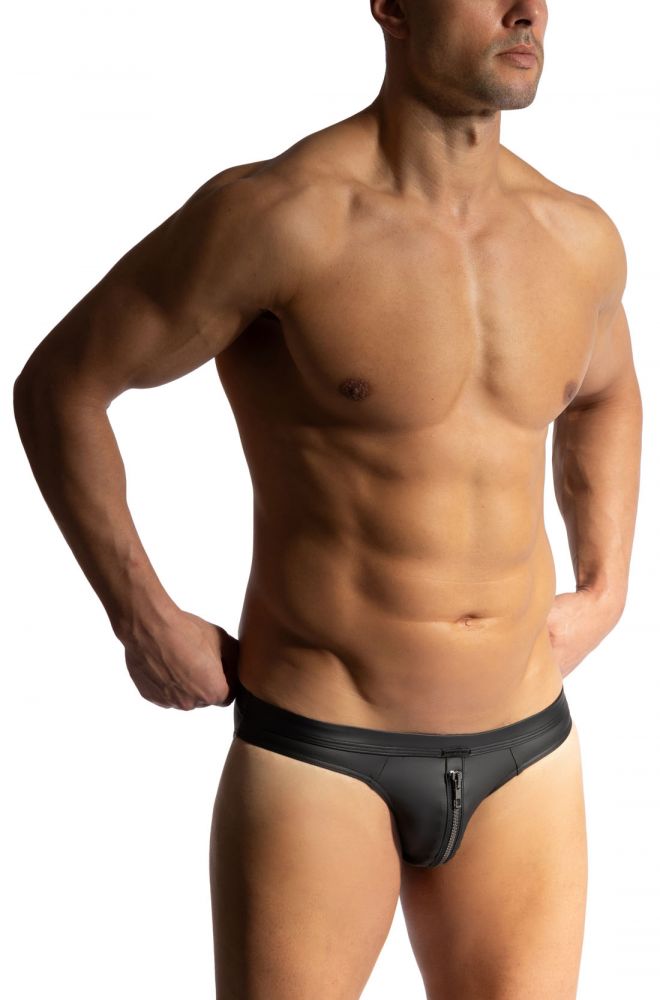 M2469 All Around Zipper Brief Black