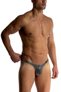 M2511 Reflective Tower Thong Black Silver