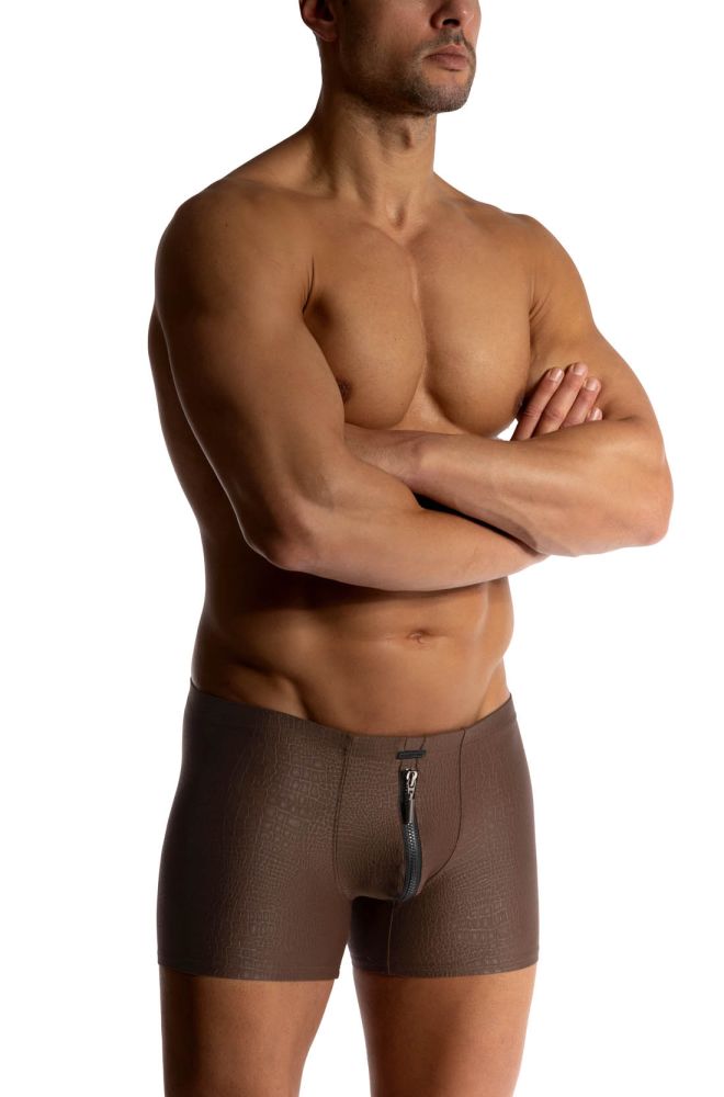 M2515 Zipped Boxer Pants Brown