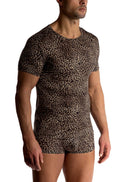 M2514 Animal Print Casual T-Shirt Ozelot