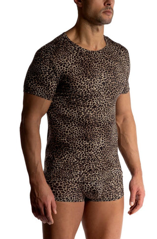 M2514 Animal Print Casual T-Shirt Ozelot