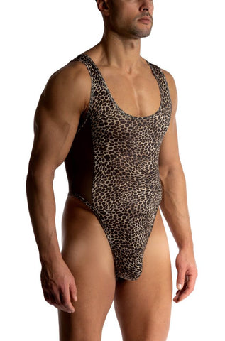 M2514 Animal Print String Bodysuit Ozelot