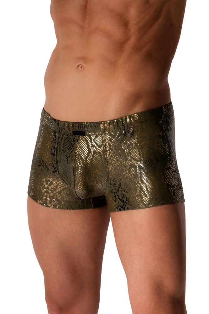 M2579 Beach Snake Print Micro Pant Olive Gold M