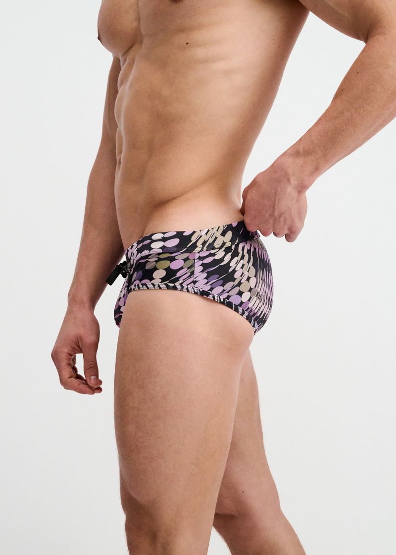Waves Print Swim Brief-Purple/Aloe