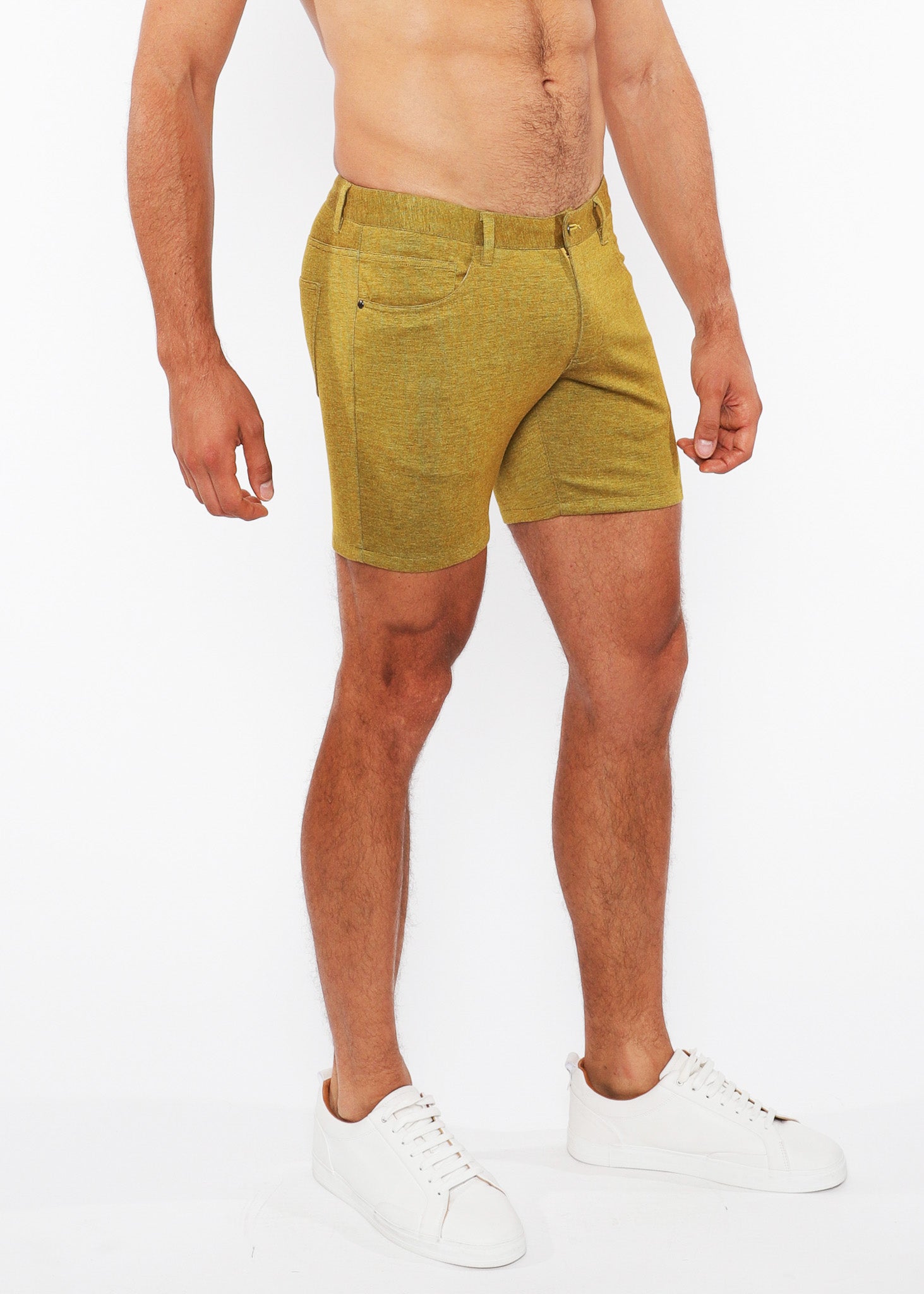 5" Washed Denim Knit Jean Short