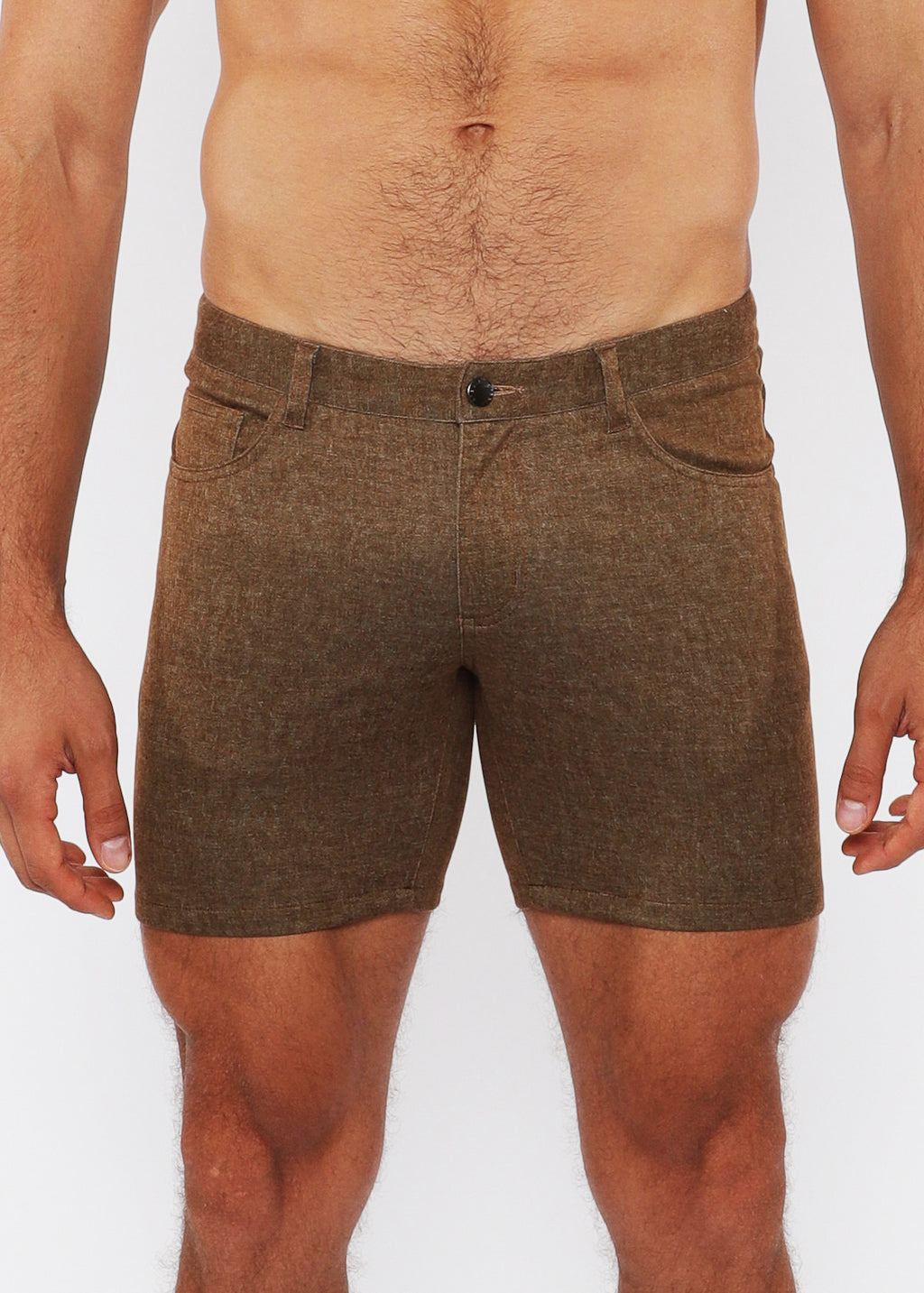 5" Washed Denim Knit Jean Short Sable