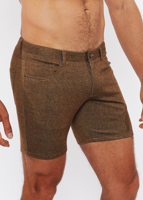 5" Washed Denim Knit Jean Short