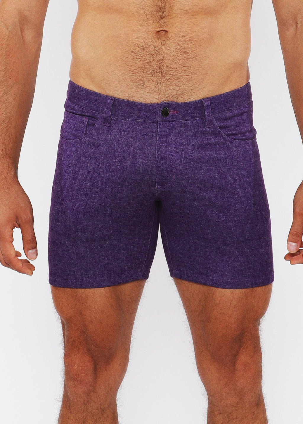 5" Washed Denim Knit Jean Short Violet