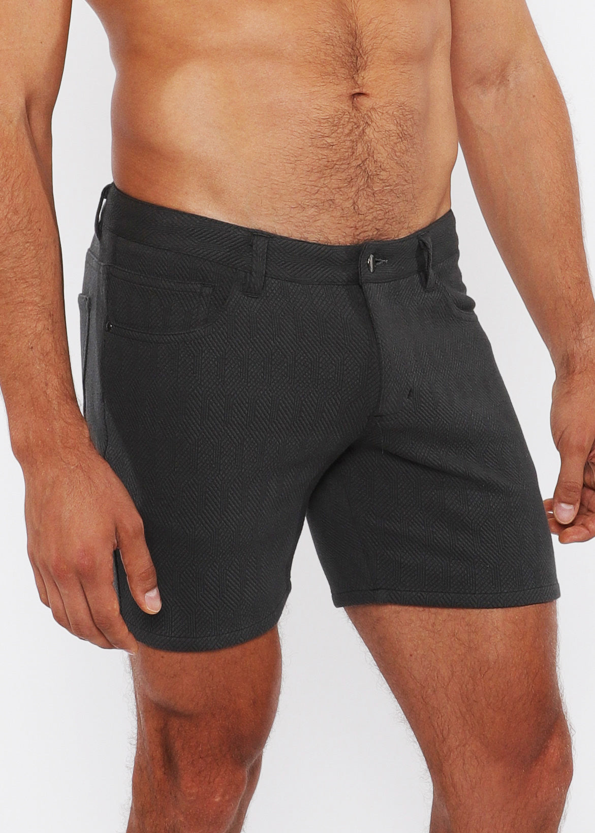 Zigzag 5" Jacquard Knit Jean Short Obsidian