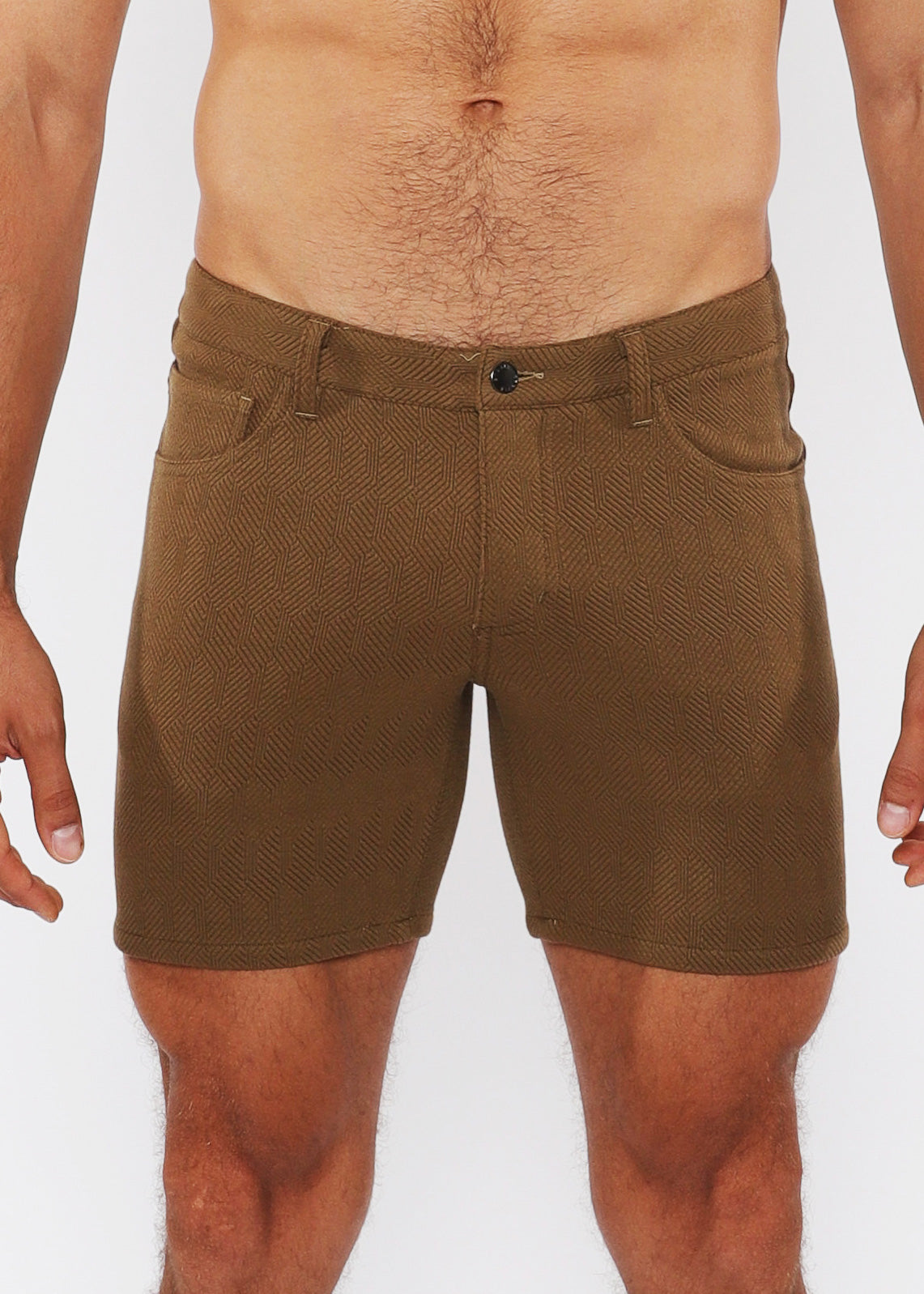 Zigzag 5" Jacquard Knit Jean Short Truffle