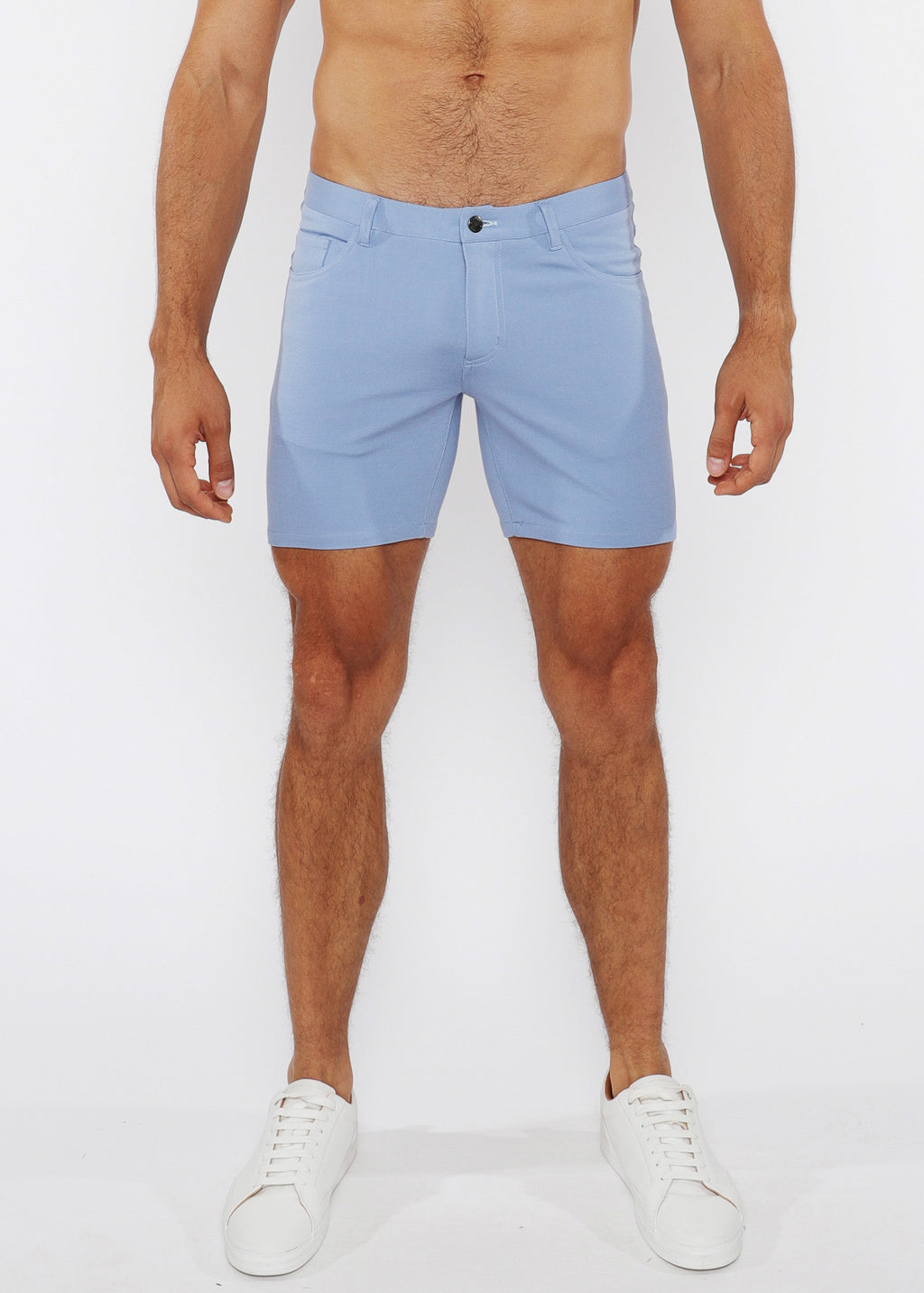 Solid Stretch 5" KNIT JEAN SHORT Blue Rain