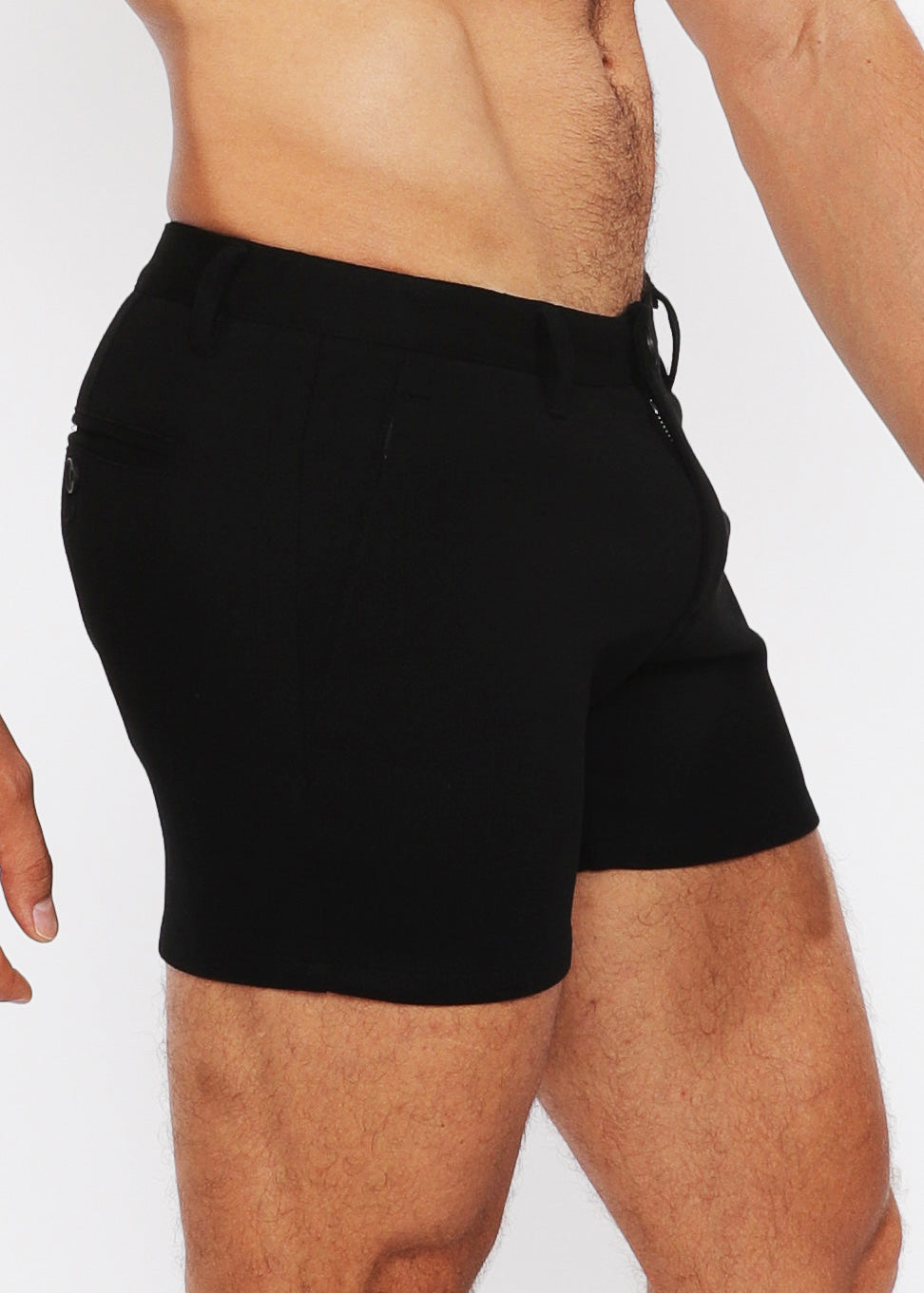 5" Linen Look Knit Chino Zip Shorts