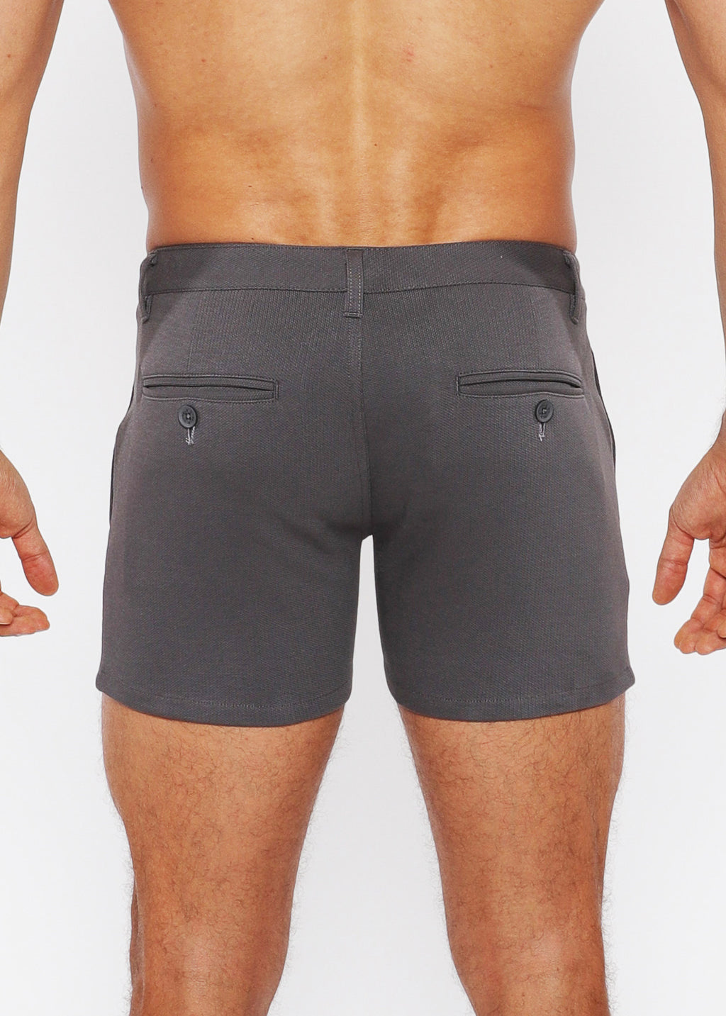 5" Linen Look Knit Chino Zip Shorts