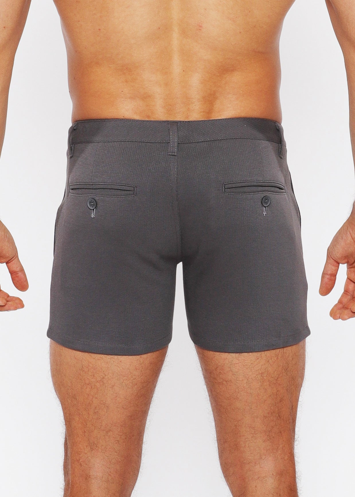 5" Linen Look Knit Chino Zip Shorts