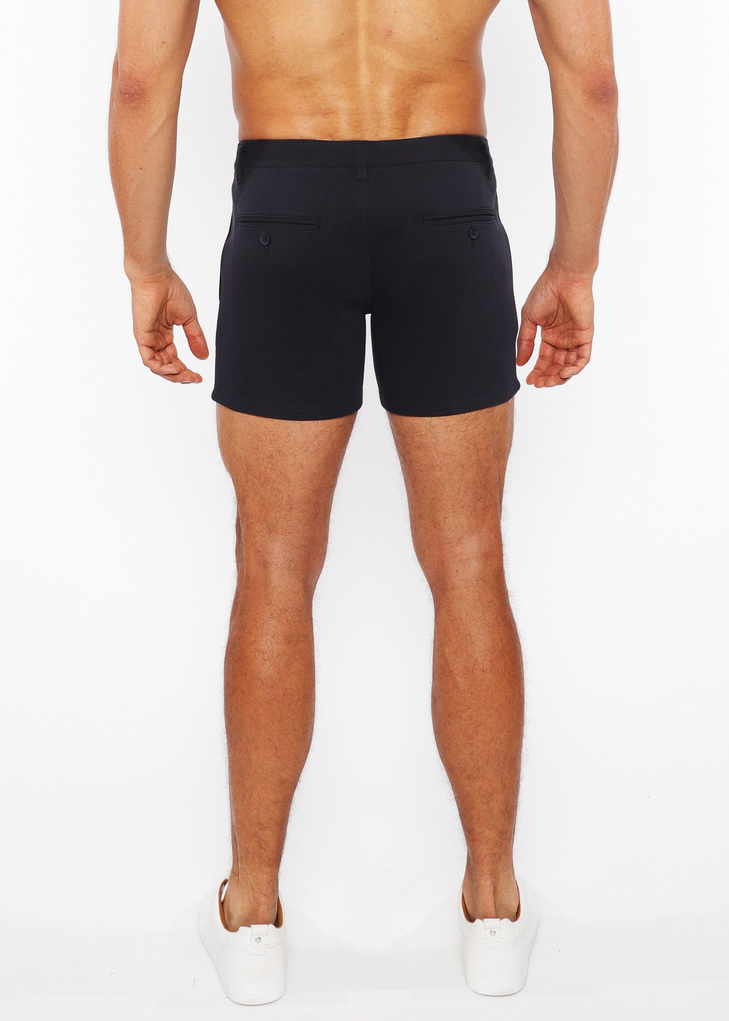 5" Linen Look Knit Chino Zip Shorts