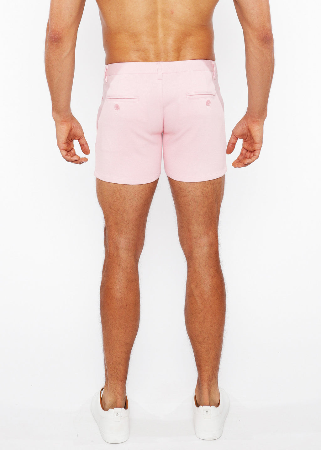 5" Linen Look Knit Chino Zip Shorts