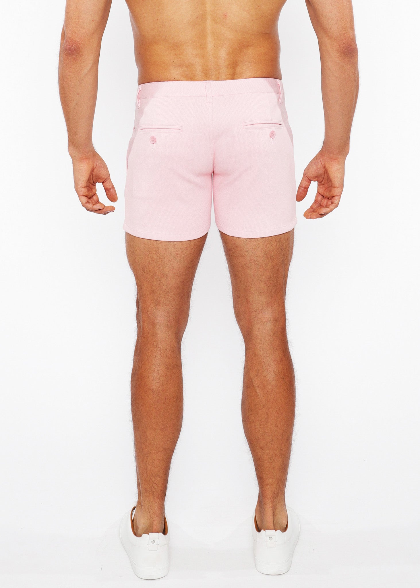 5" Linen Look Knit Chino Zip Shorts