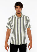 Zigzag Stripe Knit Short Sleeve Shirt Reed