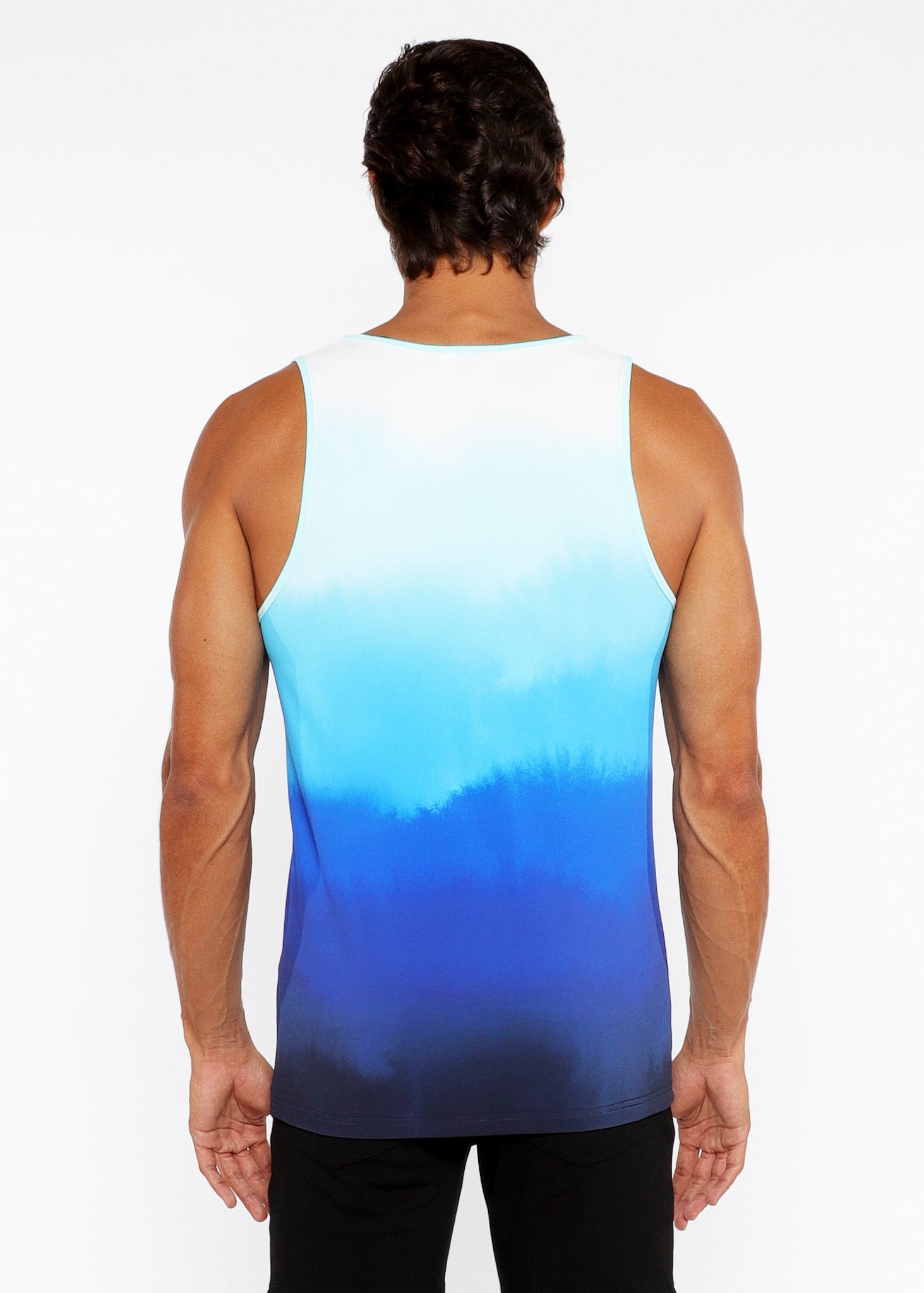 Gradient Printed Stretch Mesh Tank Top