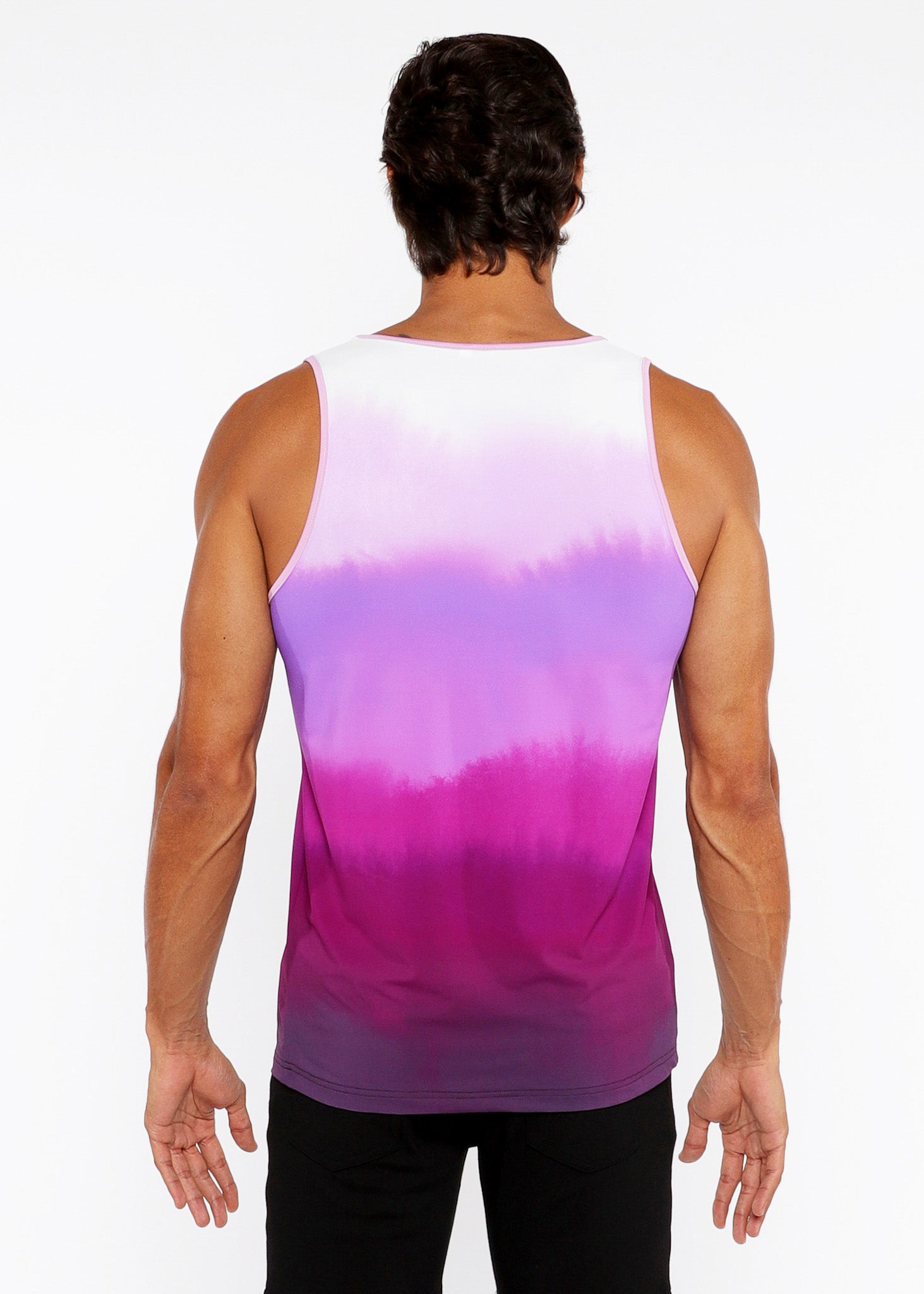 Gradient Printed Stretch Mesh Tank Top