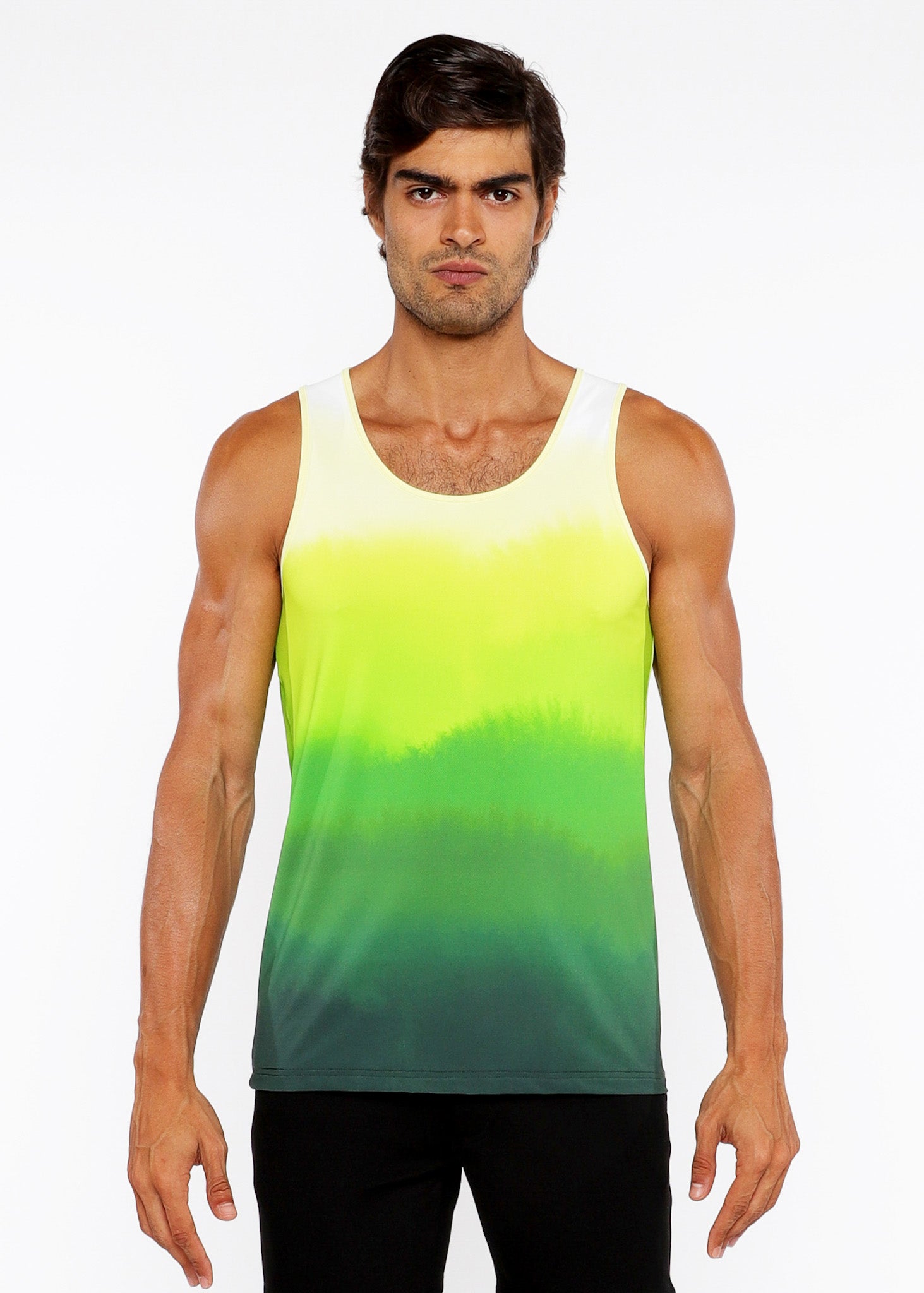 Gradient Printed Stretch Mesh Tank Top