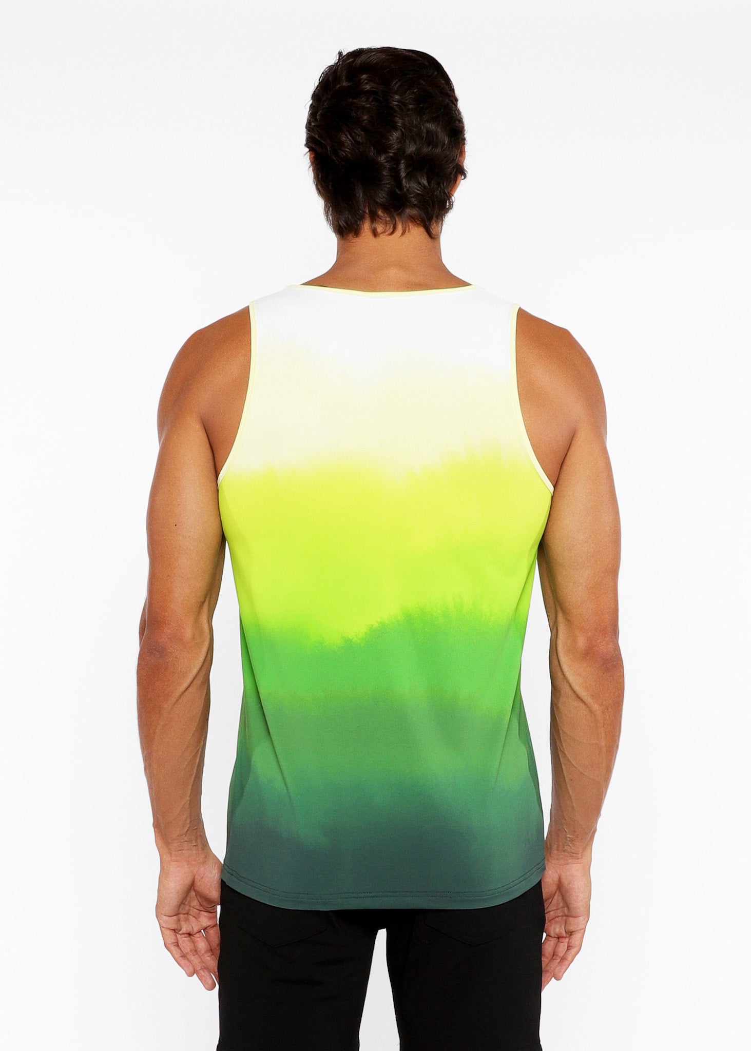 Gradient Printed Stretch Mesh Tank Top