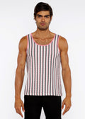 Stripes Stretch Open Knit Tank Top Pink Gloss