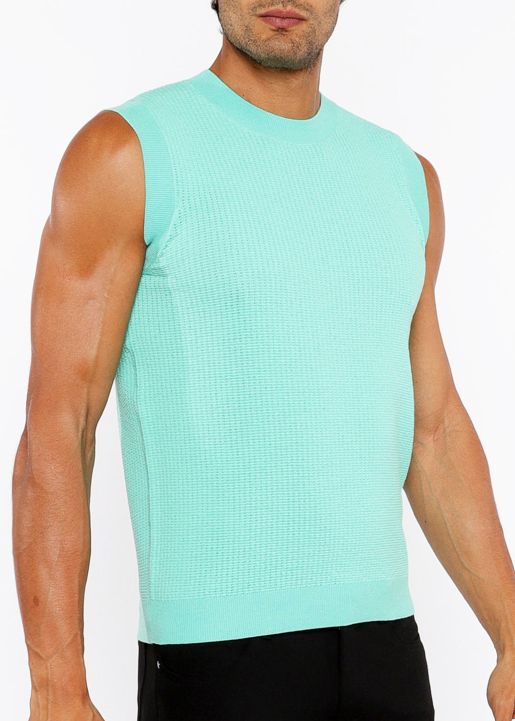 Textured Open Knit Vest