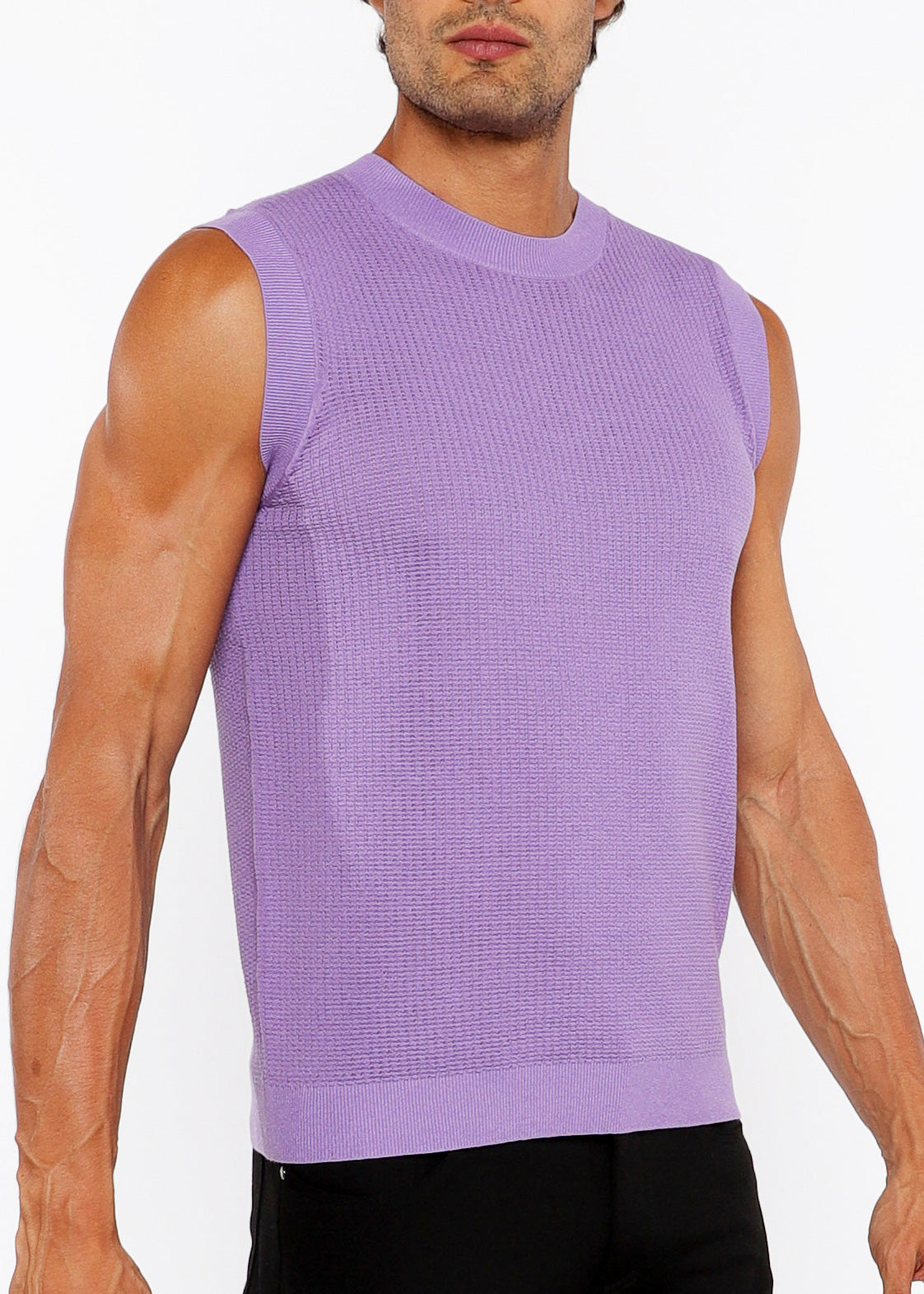 Textured Open Knit Vest