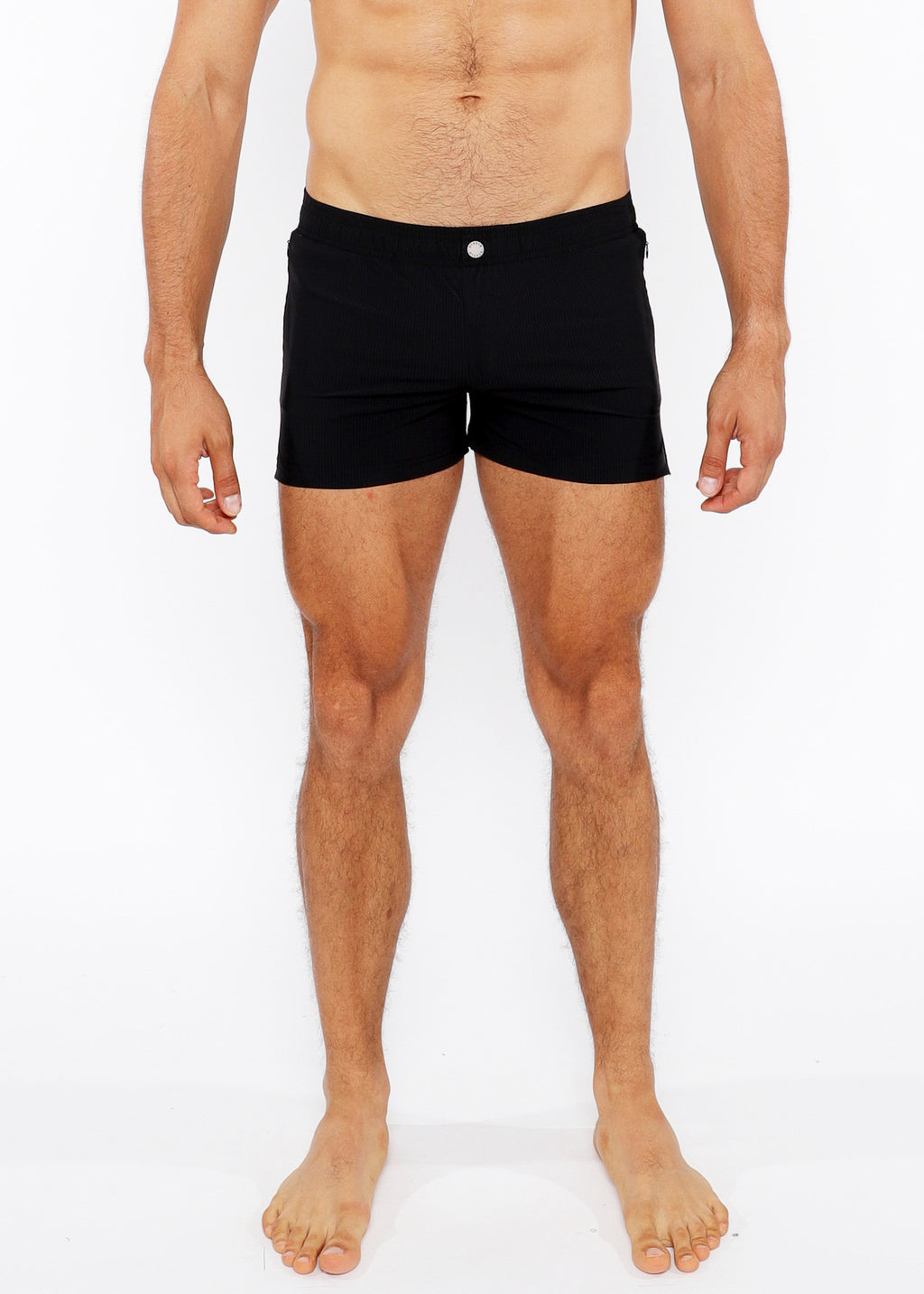 Pinstripe Swim Short Black