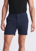 6" Textured Stretch Knit Chino Shorts Navy