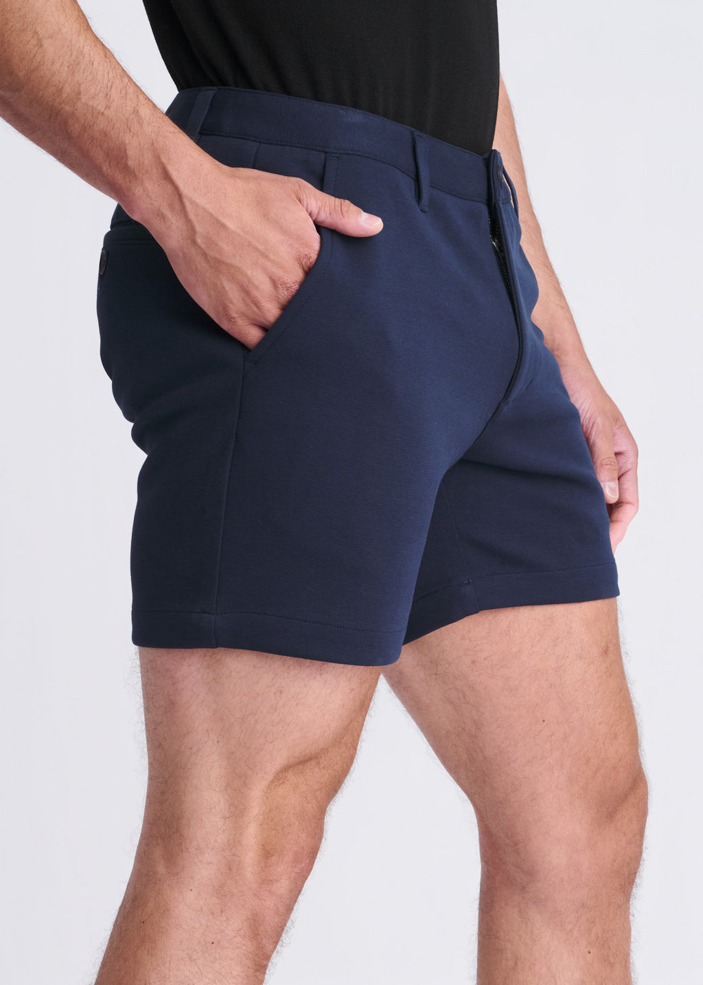 6" Textured Stretch Knit Chino Shorts
