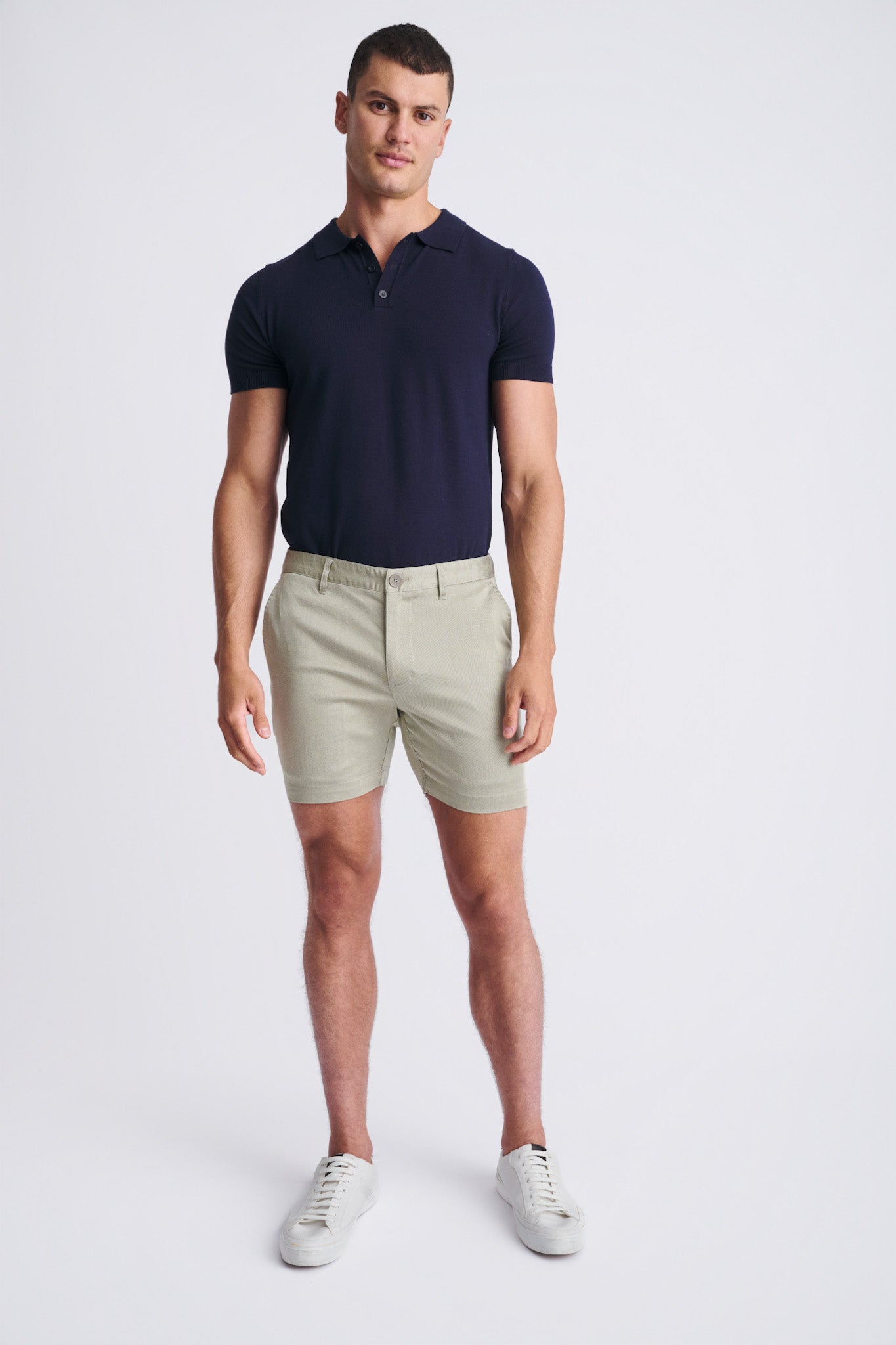 6" Textured Stretch Chino Shorts