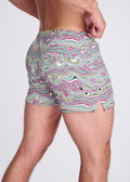 BUD/BLUSH SWIRLS Printed Seersucker Swim Shorts Bud