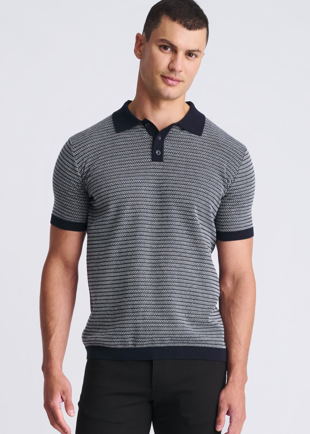 Two Tone Textured Cotton Polo